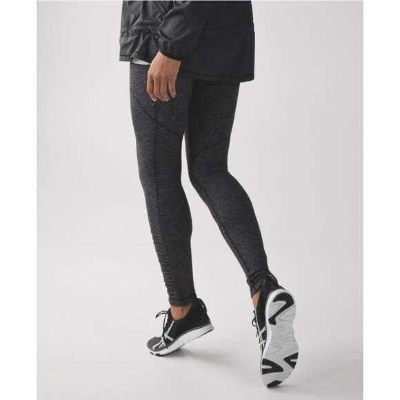 Lululemon Rulu Speed Tight Leggings Black Heathered Gray Size 4 EUC - Picture 2 of 15